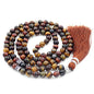 mala Beads Necklace for Women Man, mala Bracelet, Prayer Beads Necklace - color: mix-color tiger eyes stone