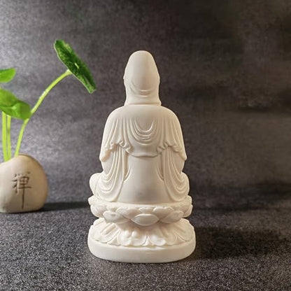 Ivory Fruit Guan Yin Statue,Kwan Yin Sculpture for Home Office Car Feng Shui Décor and Thoughtful Zen Ornamnt Gifting