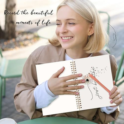 Just Breathe Dandelion Spiral Notebook, Mental Health Journal for Women, Anti Anxiety Relief Gifts Notebook, Inspirational Positive Dandelion Floral Journal, 5.5x8.3