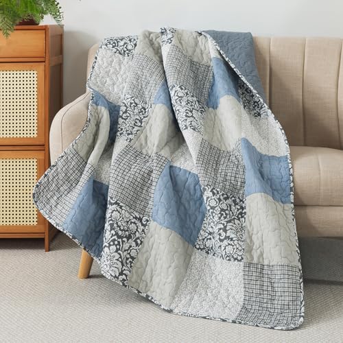 SLPR Cotton Quilted Throw Blanket, 50" x 60" Floral Farmhouse Patchwork Quilt, Shabby Chic Patchwork Throw Lap Quilt for Couch, Sweet Dreams - color: Sweet Dreams