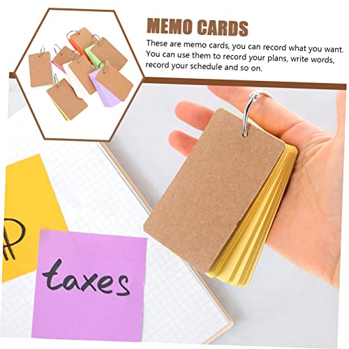 Veemoon 7sets Cute Notepads Blank Flashcards Memo Cards English Vocabulary Cards Japanese Stationery for Study
