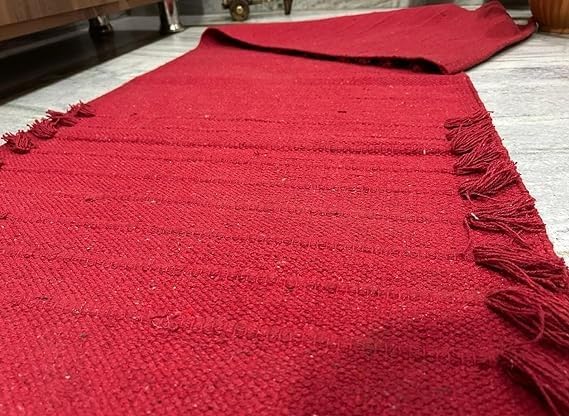 Generic Handcraft Antique Modern Red Yoga Mat Cotton Meditation Mat For Unisex Yoga Fitness Prayer.