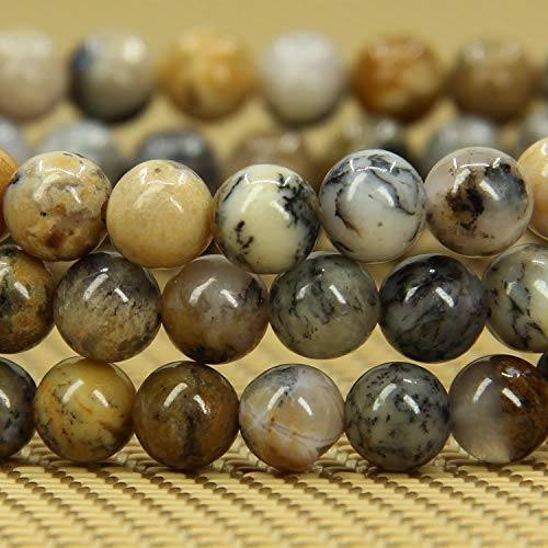 Angelstones Handmade Natural Healing Gemstone 6mm Round Beads Stretch Crystal Bracelet 7 Inch Unisex - color: Aquatic Opal