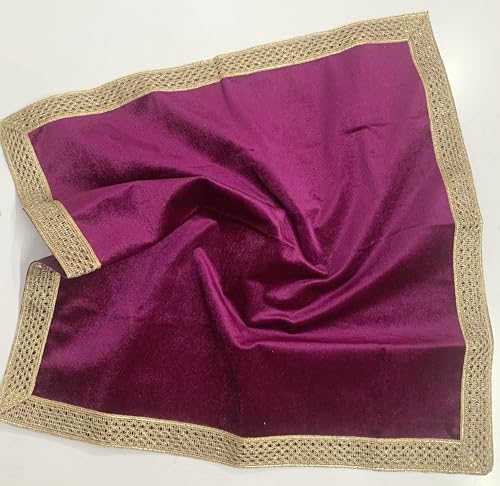 SMMS Spiritual Velvet Table Cloth Altar Tarot Spread (Wine, Small- 46cm*46cm/ 18inch*18inch) - color: Wine, size: Small- 46cm*46cm/ 18inch*18inch