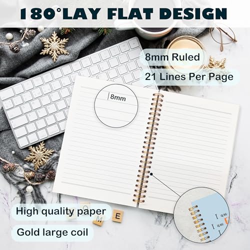 BearCake Notebook Journal, Blue Floral Notebook for Women,Journal for Women, Aesthetic Office Supplies Hardcover Spiral Notebook 5.5x8.3 634 - color: physiotherapy-cheer blue