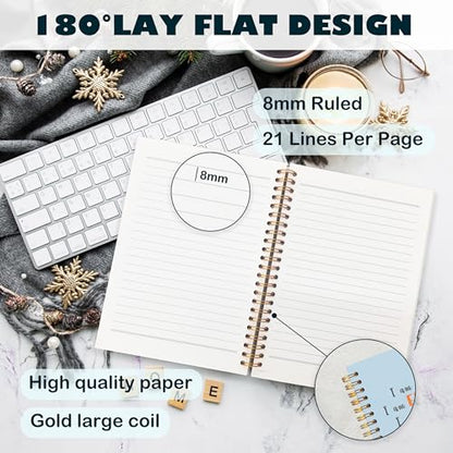 BearCake Notebook Journal, Blue Floral Notebook for Women,Journal for Women, Aesthetic Office Supplies Hardcover Spiral Notebook 5.5x8.3 634 - color: physiotherapy-cheer blue
