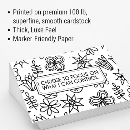 Affirmation Cards You Can Color – Set of 30 Inspirational Coloring Cards for Anxiety, Self-Love, and Self-Care | Mindfulness & Stress Relief Gift for Adults and Teens (Anxiety)