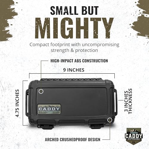 Waterproof Storage Case 1.2 L Capacity – Heavy-Duty Gear Box with Foam, Carabiner & Lanyard – Crushproof, Airtight Outdoor Container for Camping, Hiking, Fishing - color: Black