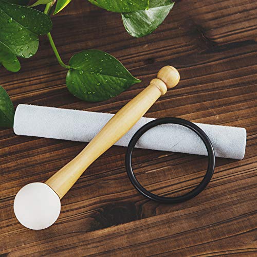 Leize Quartz Crystal Singing Bowl F Note Heart Chakra White 8" with Heavy Duty Carrying Case Suede Striker - color: white, size: 8" F Note