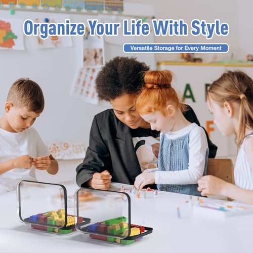 2 Pack Clear Hard Shell Zipper Case, BIiss Plastic Bins for Organizing, Clear Zipper Pouches Makeup Case & Lidded Storage Bins for Cosmetics, Puzzles, 7 x 4.3 x 2.4 Inch (Small, White) - size: 2PACK-S-WHITE
