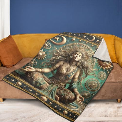 ThuhaTree Store Yoga Meditation Fleece Blanket, Yoga Meditation Blanket, Yoga Meditation Throw Blanket