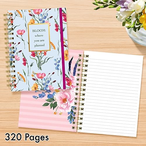 Designer Greetings, Designer Papers Flex Cover Journal with Elastic Band, Bloom Isolated Florals Design - 320 Pages (6” x 8.25”) - Back-to-School Supplies, Creative Writing, Personal Notes - style: "Bloom" Isolated Florals