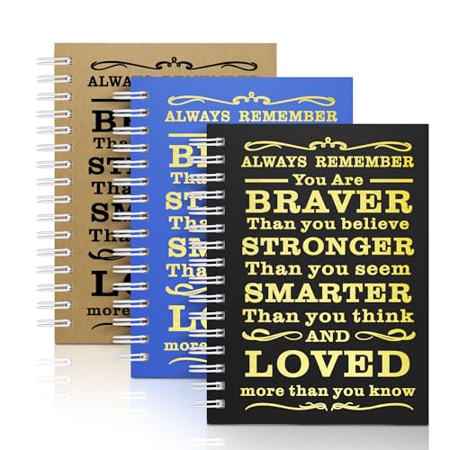 3Pcs A6 Spiral Notebook,Inspirational Journal,Motivational Journal for Women Men,Spiral Journal Notebook College Ruled Daily Diary for School,Travel,Business,Work (3Pcs-A6 Always Mix Dark) - color: 3pcs-a6 Always Mix Dark