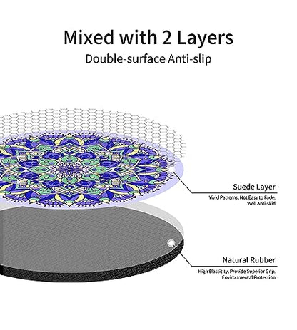 nuveti Large Meditation Mat Non Slip Round Yoga Mat Natural Rubber with Sueded Surface Exercise Mat Perfect for Meditating, Stretching, Yoga（140CM X 3.5MM Thick) - color: ChuShiShengXia
