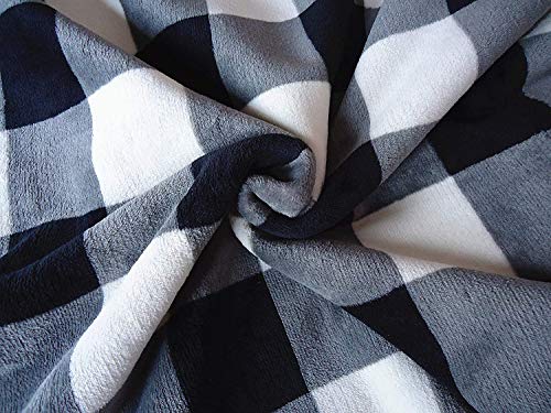 Buffalo Check Sherpa Throw 80'' x 60''- Soft Plush Flannel Blanket Throws for Bed/Couch/Sofa/Office/Camping - color: A-black/White Plaid, size: 60''x80''