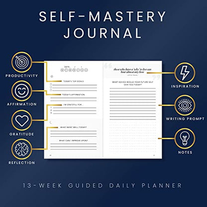 Self-Mastery Journal for Men - Gratitude Journals – 5 Minute Journal - Reflection Manifestation Journals for Mindfulness – Self Care Journal – Goal / Guided Gratitude Journal for Women & Men - color: Ocean Blue