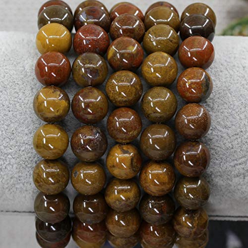 Keleny Fashion Crystal Man Women Stretch Bracelet 10mm Round Beads Rock Jasper 7 Inch Unisex - color: Aqua