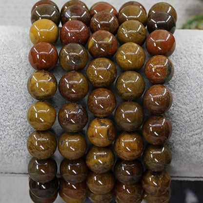 Keleny Fashion Crystal Man Women Stretch Bracelet 10mm Round Beads Rock Jasper 7 Inch Unisex - color: Aqua