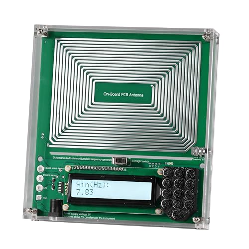 0.01Hz-20kHz Adjustable Schumann Resonance Generator, Schumann Sound Frequency Generator with Acrylic Case for Stress Relief, Relaxation, Sinusoidal&Square Wave, USB Powered, 5.9''*5.5''