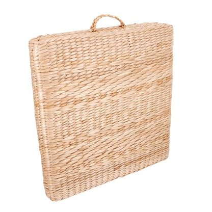 Healifty Japanese Traditional Straw Woven Meditation Cushion Square Braided Floor Mat for Yoga and Zen Sitting Comfortable Seat Cushion for Adults for Home and Outdoor Use