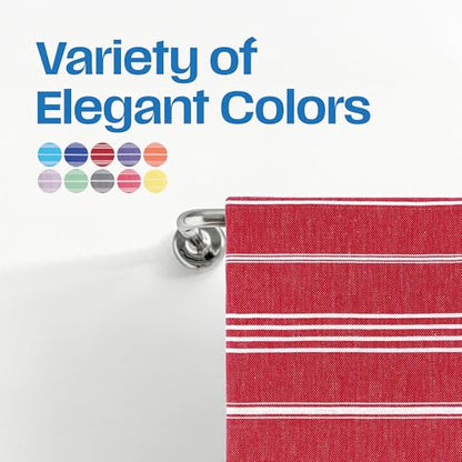 Lina Turkish Beach Towel Peshtemal (38" x 71"), Sand-Free, Large & Quick-Dry, Lightweight Pool Towels for Travel, Soft 100% Turkish Cotton & Pre-Washed, Ideal for Spa or Bath, Red - color: Red