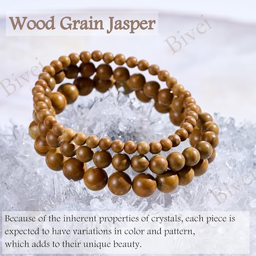 Bivei 6mm Beaded Bracelets for Women Handmade Semi Precious Natural Stone Stretch Elastic Jewelry Yoga Protection Gifts