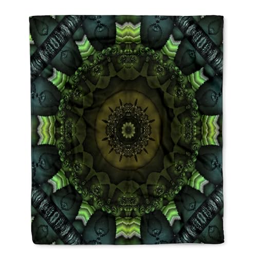 3dRose Mandala 28 Zen InnerBalance Green Harmony Chakra Meditation InnerPeace Silktouch Minky Blanket