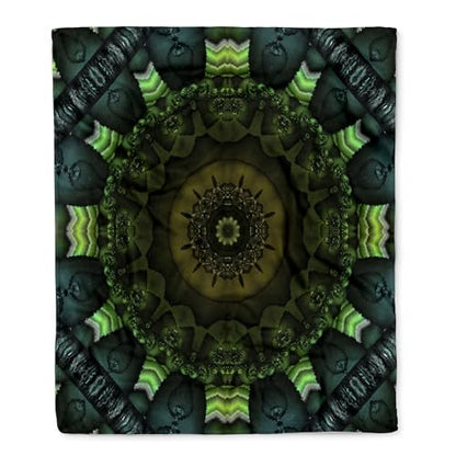 3dRose Mandala 28 Zen InnerBalance Green Harmony Chakra Meditation InnerPeace Silktouch Minky Blanket