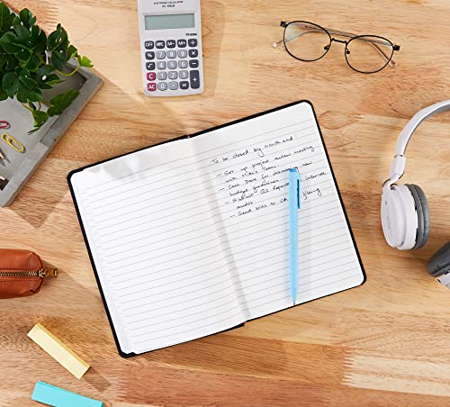Amazon Basics Classic Lined Writing Notebook for Note Taking and Journaling, Hardcover with Elastic Closure, 240 Pages, 5" x 8.25", Black (Pack of 2) - size: 2 Pack, style: Ruled