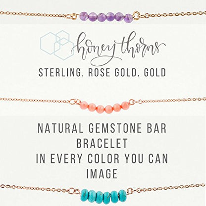 Natural Gemstone Bar Bracelet