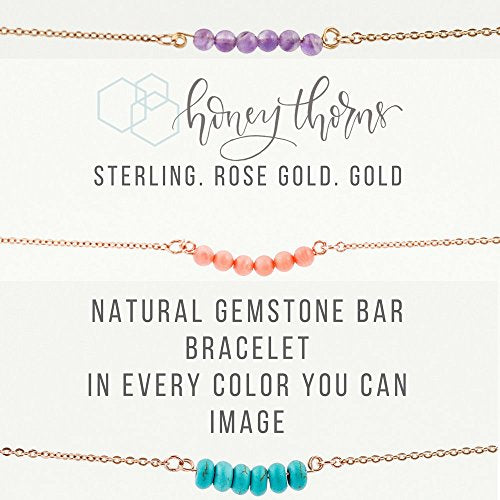 Natural Gemstone Bar Bracelet