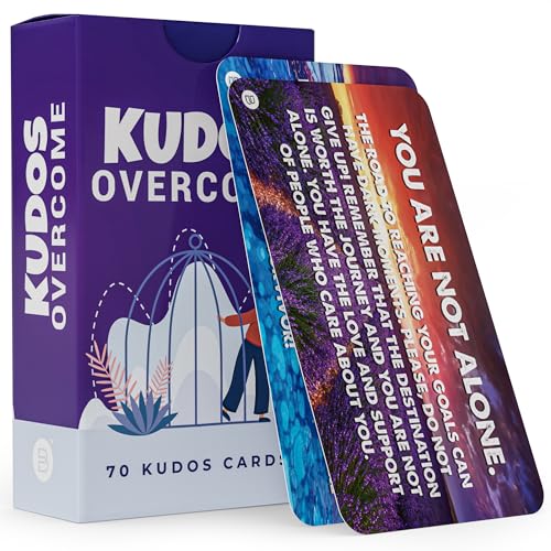 Briston Kudos Overcome Encouragement Cards – 70 Inspirational Quote Cards for Employees, Students, Teachers, Friends, Motivation Notes for Appreciation, Gratitude, Positive Affirmation, Mental Health Support