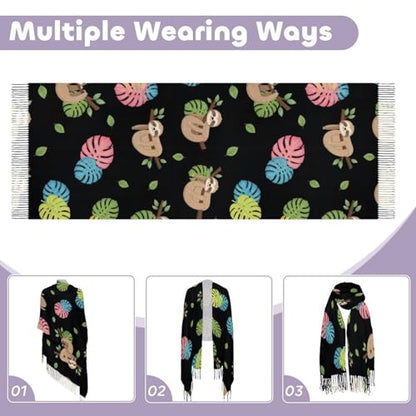 Ladies Warm Autumn Scarf Pashmina Wraps Shawl Winter Cozy - color: Picture (371)