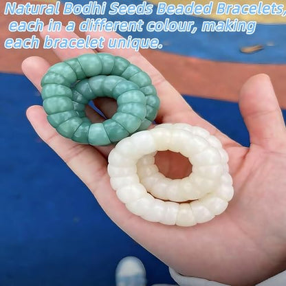 Natural Bodhi Seeds Beaded Bracelets,use forBracelet for Anxiety Relief,Protective Healing Anti-Stress Bracelet,Suitable for women and men,with gift box - color: 004