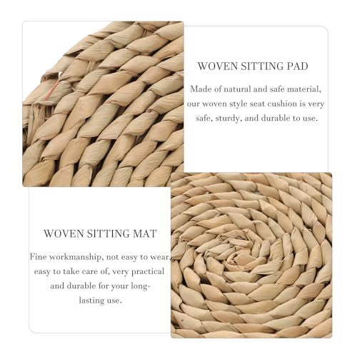 UKCOCO Double-Layer Woven Meditation Cushion 30x30cm Thick Straw Tatami Floor Seat Pad Yoga Sitting Pillow for Adults Home Cushion