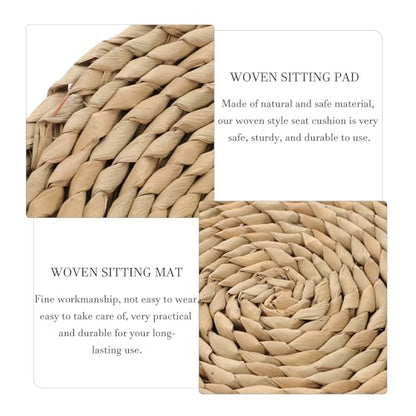 UKCOCO Double-Layer Woven Meditation Cushion 30x30cm Thick Straw Tatami Floor Seat Pad Yoga Sitting Pillow for Adults Home Cushion