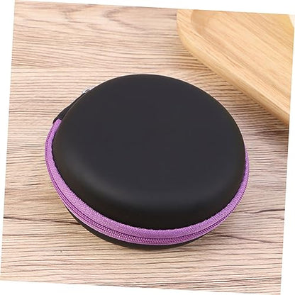 DOITOOL 12 Storage Bags Cajas Organizadoras Faux Leather Round Storage Bag Suitcase Hamburger Storage Box, Violet, medium