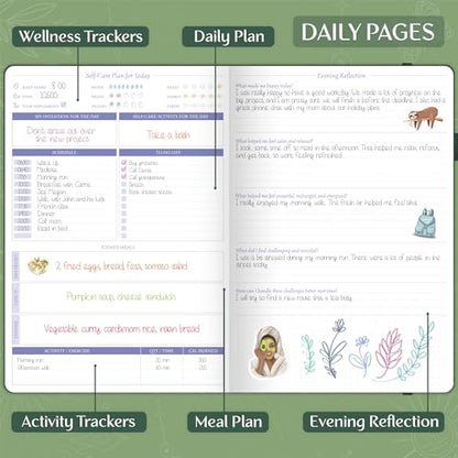 Legend Self-Care Journal – Guided Daily Reflection Journal to Support Mental & Physical Health – Daily Mood, Meditation & Personal Development Notebook – 7.1x10.5”, Lasts 3 Months (Forest Green) - color: Forest Green