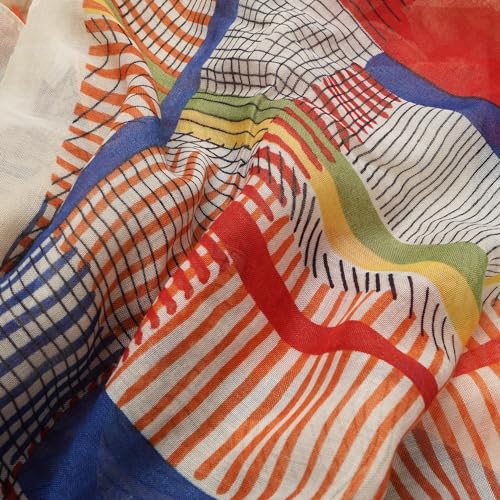 YOUR SMILE Large Boho Scarf for Women Lightweight Floral Printed Scarves Fall Winter Fashion Fringed Shawl wraps - color: 35