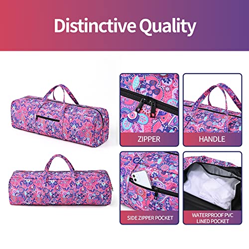 | Yoga Mat Bag | Large Yoga Mat Carrier with Wet Pocket | Yoga Gifts | Gym Tote Bag for Women - color: Bright pink