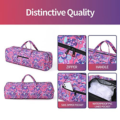 | Yoga Mat Bag | Large Yoga Mat Carrier with Wet Pocket | Yoga Gifts | Gym Tote Bag for Women - color: Bright pink