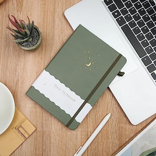 CAGIE Lined Journal Notebook for Work, 196 Pages, Medium 5.7" x 8.3", Hardcover Notebook Journal with Pen Loop, (Turquoise Ruled), Gifts - color: 02 Turquoise