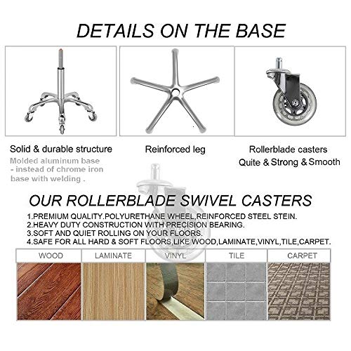 Swivel Stool Chair Adjustable Height,Heavy Duty Hydraulic Rolling Metal Stool for Kitchen,Salon,Bar,Office,Massage (with Back Rest) (Grey)