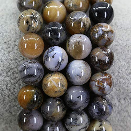 Keleny Gem Semi Precious Gemstones 8mm Natural Quartzite Stone Round Beads Crystal Stretch Bracelet 7 Inch Unisex - color: Multicolor Aquatic Opal Jasper
