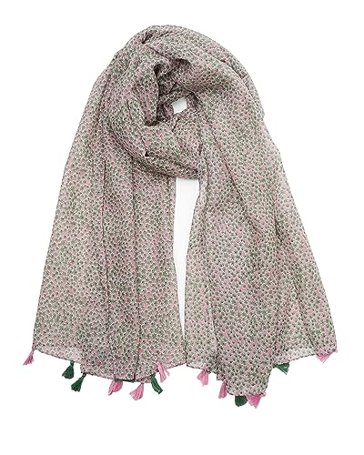 YOUR SMILE Large Boho Scarf for Women Lightweight Floral Printed Scarves Fall Winter Fashion Fringed Shawl wraps - color: 27
