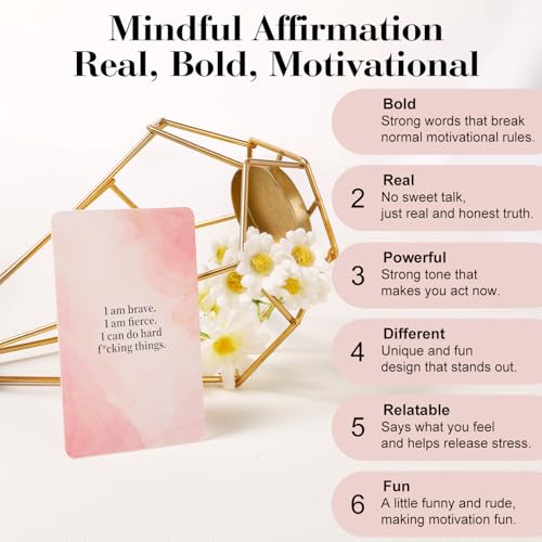 Lortarl Affirmation Cards - 53 Positive Affirmation Cards for Women, Motivational Card for Best Friend, Self Care Gifts for Women