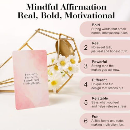 Lortarl Affirmation Cards - 53 Positive Affirmation Cards for Women, Motivational Card for Best Friend, Self Care Gifts for Women