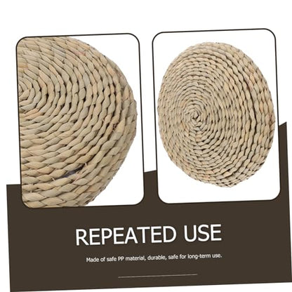 Zerodeko Cotton Filled Meditation Cushion Handmade Straw Woven Yoga Seat Pad Decorative Mat