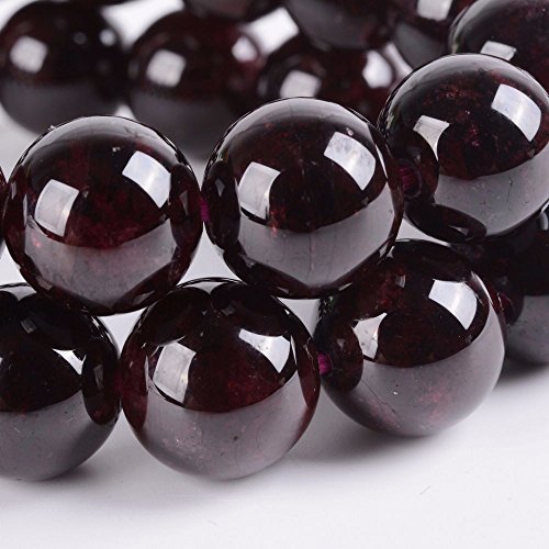 Justinstones Gem Semi Precious Gemstone 10mm Round Beads Stretch Bracelet 7 Inch Unisex - color: Garnet
