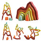 JETM·HH Wooden Rainbow Stacking Toy | House Bulding Block | Montessori Geometry Educational Stacking Game | Learning Educational Toys for Kids Baby Toddler（Volcano） - color: Volcano